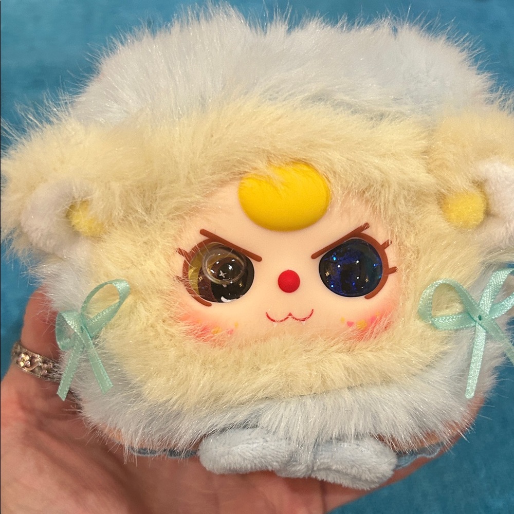 Adorable Plush Kids Bag with Blue and Yellow Design
